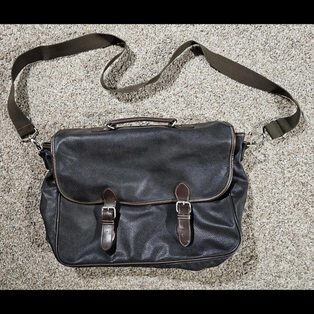 GAP Brown leather messenger bag crossbody school travel Work